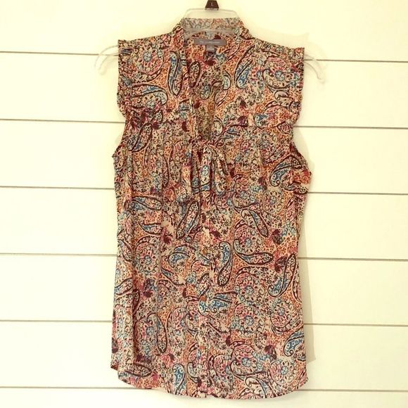 NY Collection Tops - Paisley Sleeveless Blouse, Size M